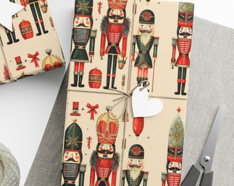 Papel de regalo Cascanueces: Papel decorativo festivo para envolver regalos, regalos de Navidad
