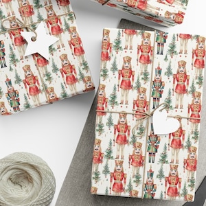 Christmas Nutcracker Gift Wrap, Unique Festive Paper, Great Seasonal Gift, Perfect Stocking Stuffer