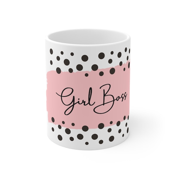 Girl Boss Mug, Empowering Statement , Office Desk Accessory, Gift for Female Entrepreneurs