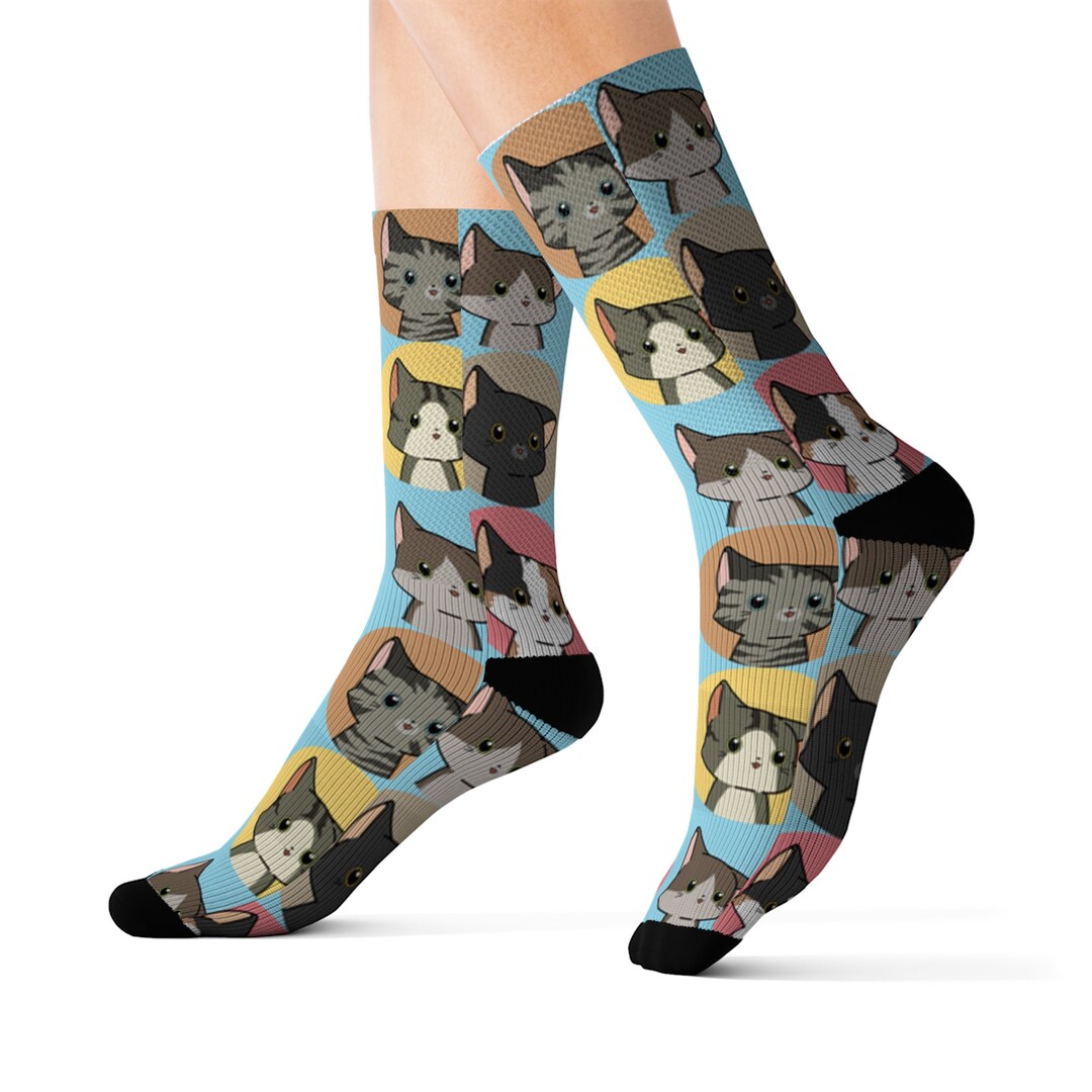 Adorables chaussettes pour chats, chaussettes avec chatons