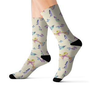Charming Butterfly Socks, Vibrant, Colorful Footwear, Everday Wear, Perfect Gift for Nature Lovers