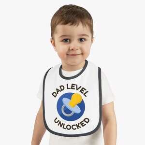 かわいい「パパレベルアンロック」ベビービブ、新生児用授乳アクセサリー、新米パパへのプレゼントに最適、必須のベビー用品