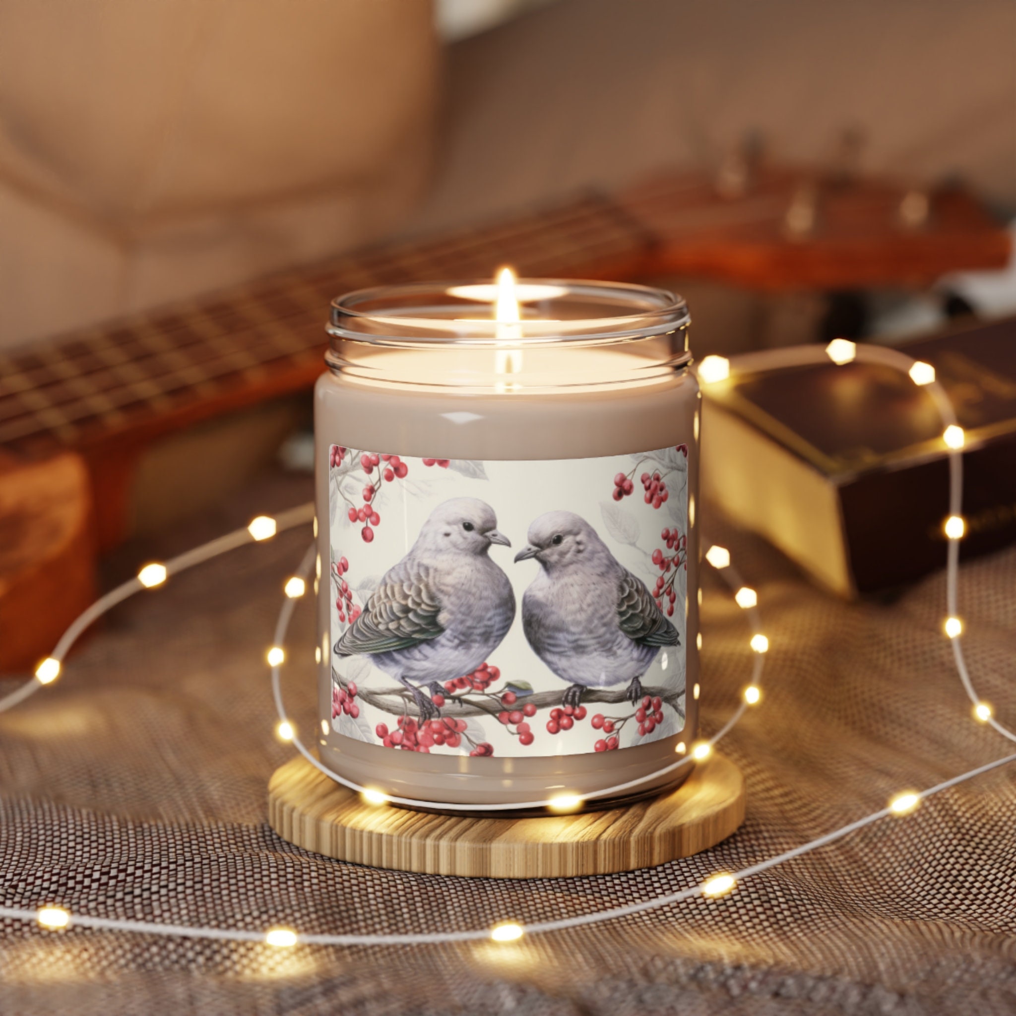 Lovebirds Personalized Crystal Tealight Candle Holder