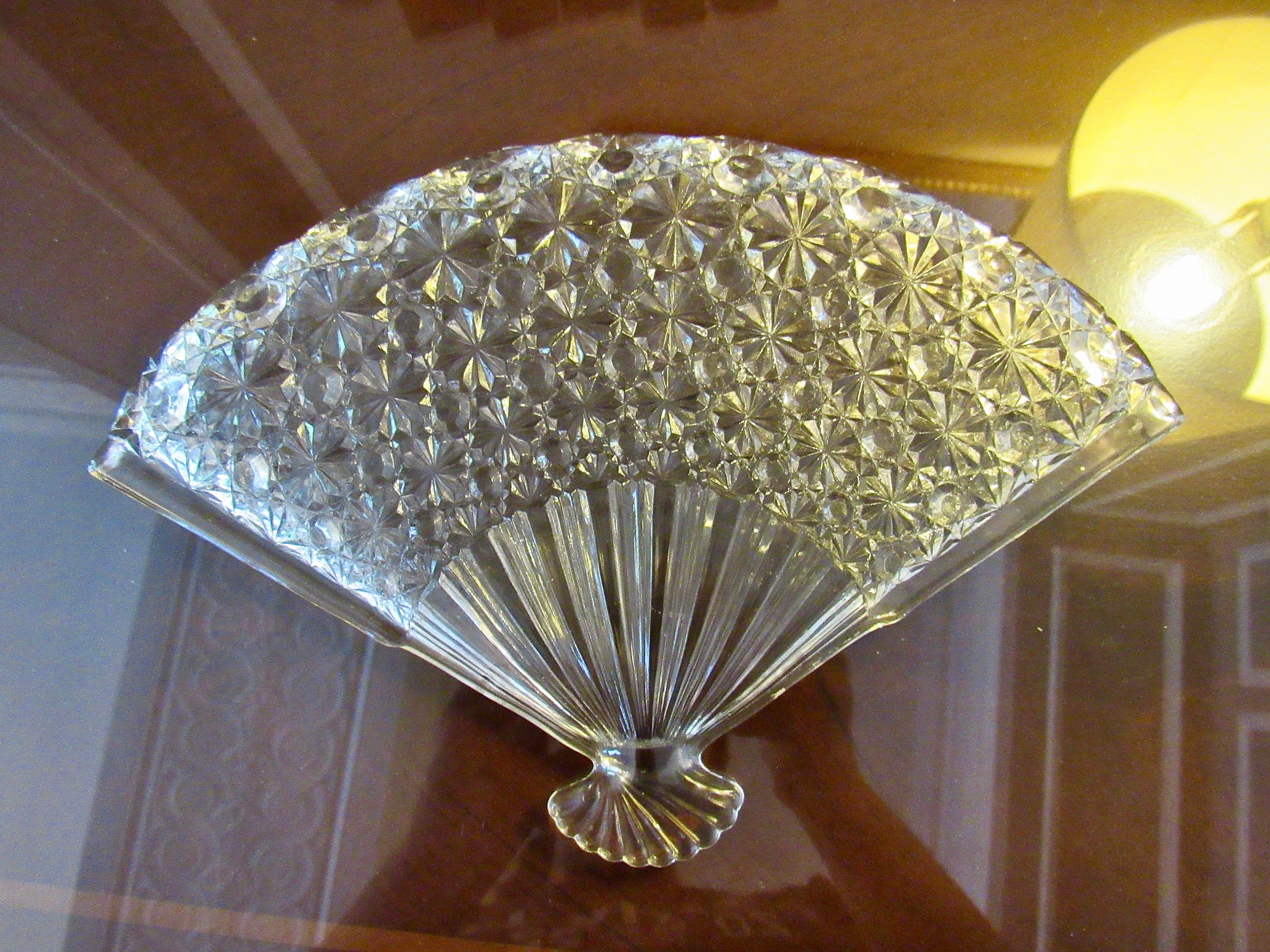 Vintage Fan Shaped Glass Dish Trinket Dish Grand Millennial Etsy