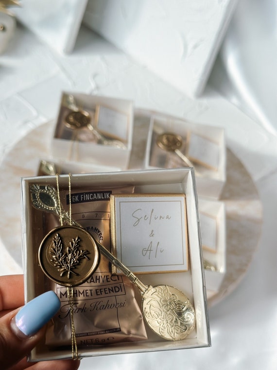 Personalisierte Gastgeschenke türkischer Kaffee und Süßigkeiten, Söz Geschenk, Verlobung, Hochzeit Gastgeschenke, Söz Nişan Hediyelikleri