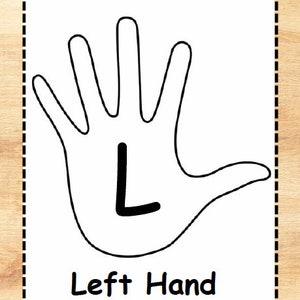 Classroom Left and Right Hand Signs Wood Background