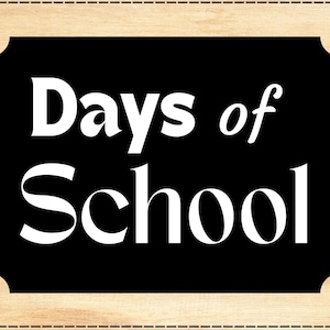 Classroom Days of School Ten Frame Counter, 180 days, Wood Background, Black and White