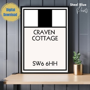 Fulham FC - Craven Cottage Stadium Poster Memorabilia - Team, Stadium Poster Gift, Present, Art, Print, Home Decor, Man Cave.