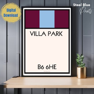 Aston Villa FC - Villa Park Stadium Poster Memorabilia | Wall Art | Monopoly Print | Stadium Poster | Gift | Man Cave | Instant Download