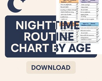 Printable Kids Bedtime Routine Chart: Toddler, Tween & Teen Checklist ...