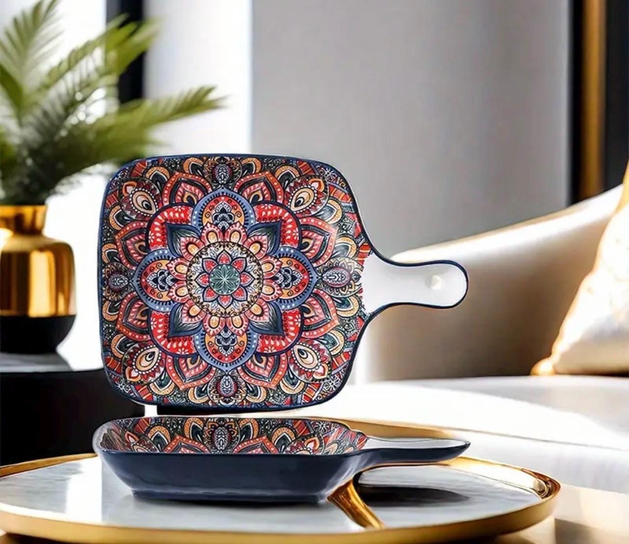 ボヘミアン スタイル 9/12 インチ レトロ 手描き セラミック フード