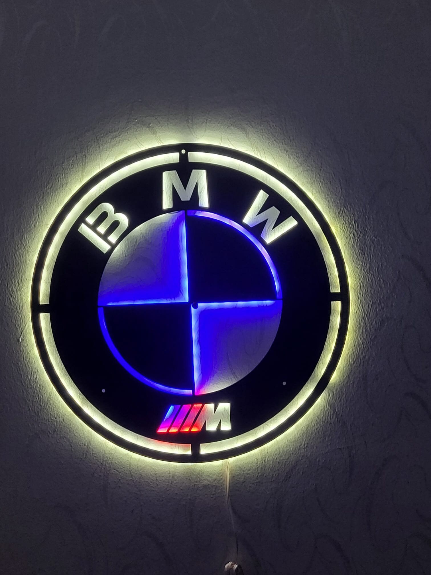 Plaque 3D metallique BMW service