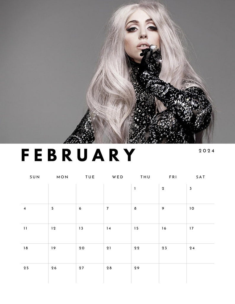 Lady Gaga 2024 Calendar digital Download Etsy