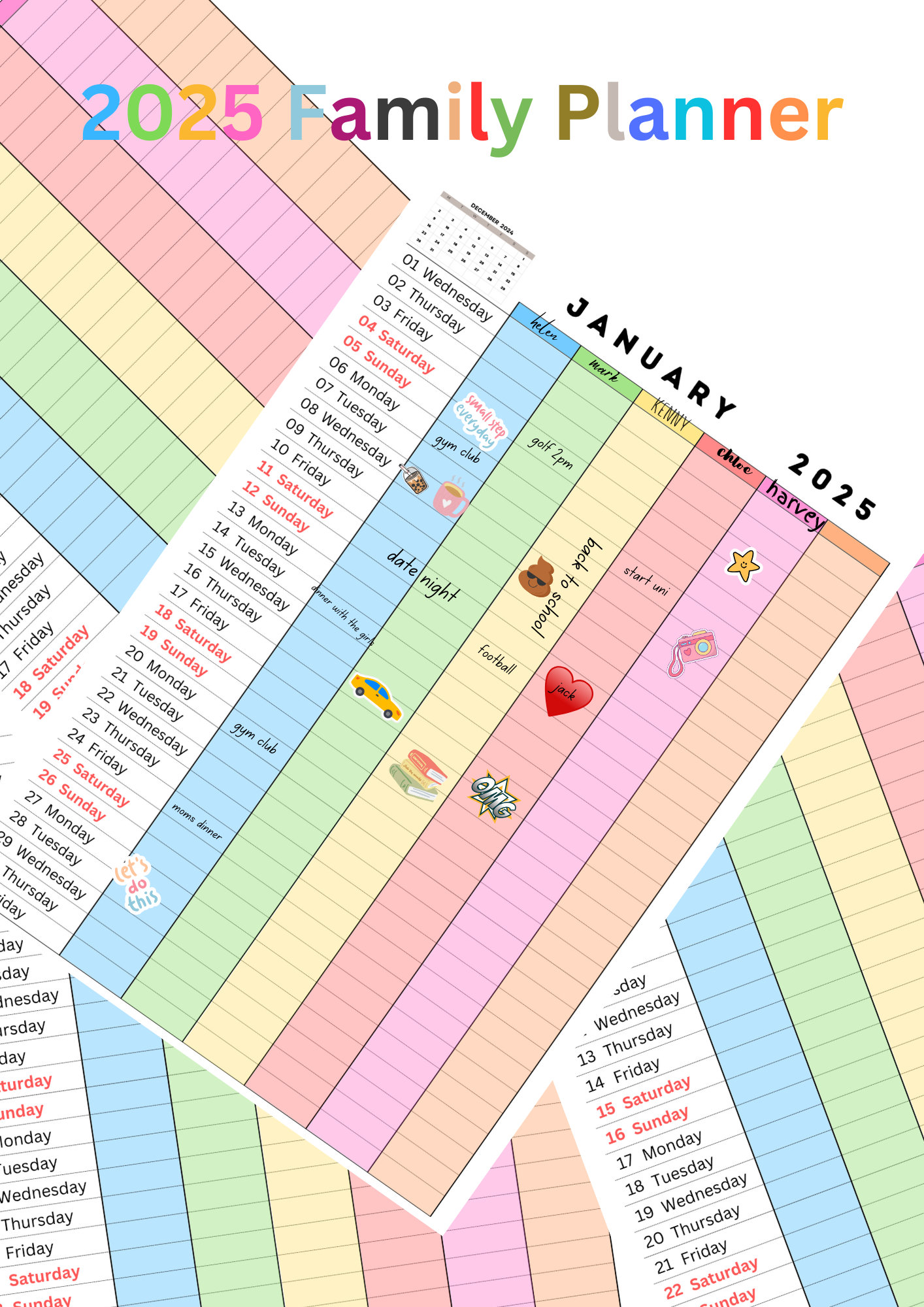 2025 Family Planner A3 Size Wall Calendar - Planner - Etsy