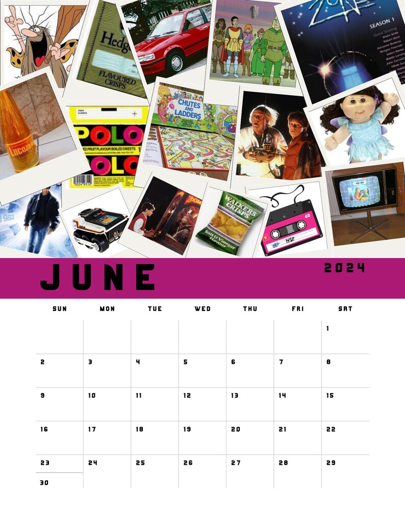 80s 2024 Calendar digital Download Etsy