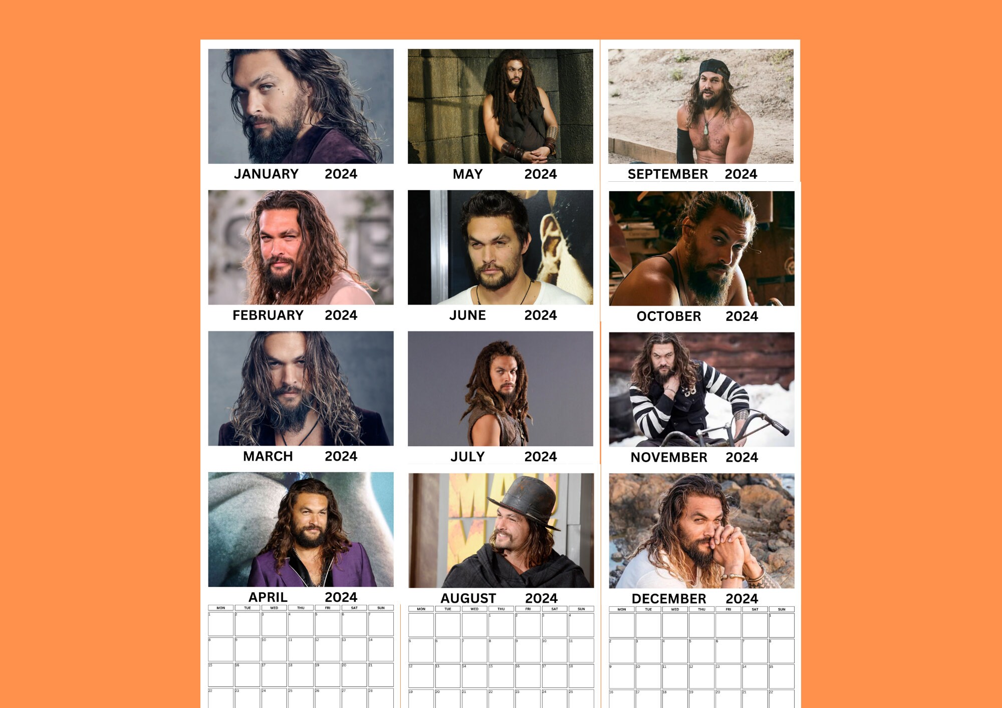 Jason Momoa 2024 Calendar digital Download Etsy