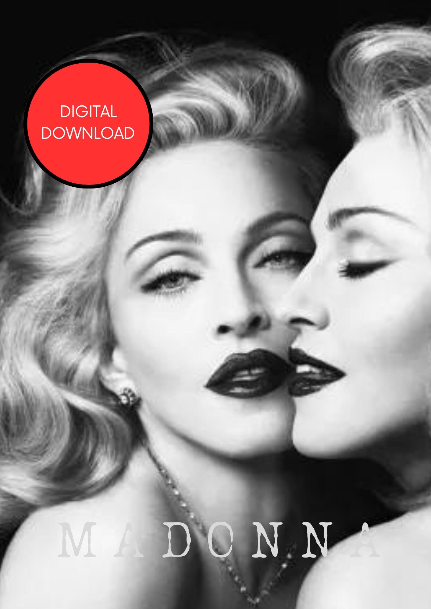 Madonna 2025 Calendar black & White Images digital Download Etsy