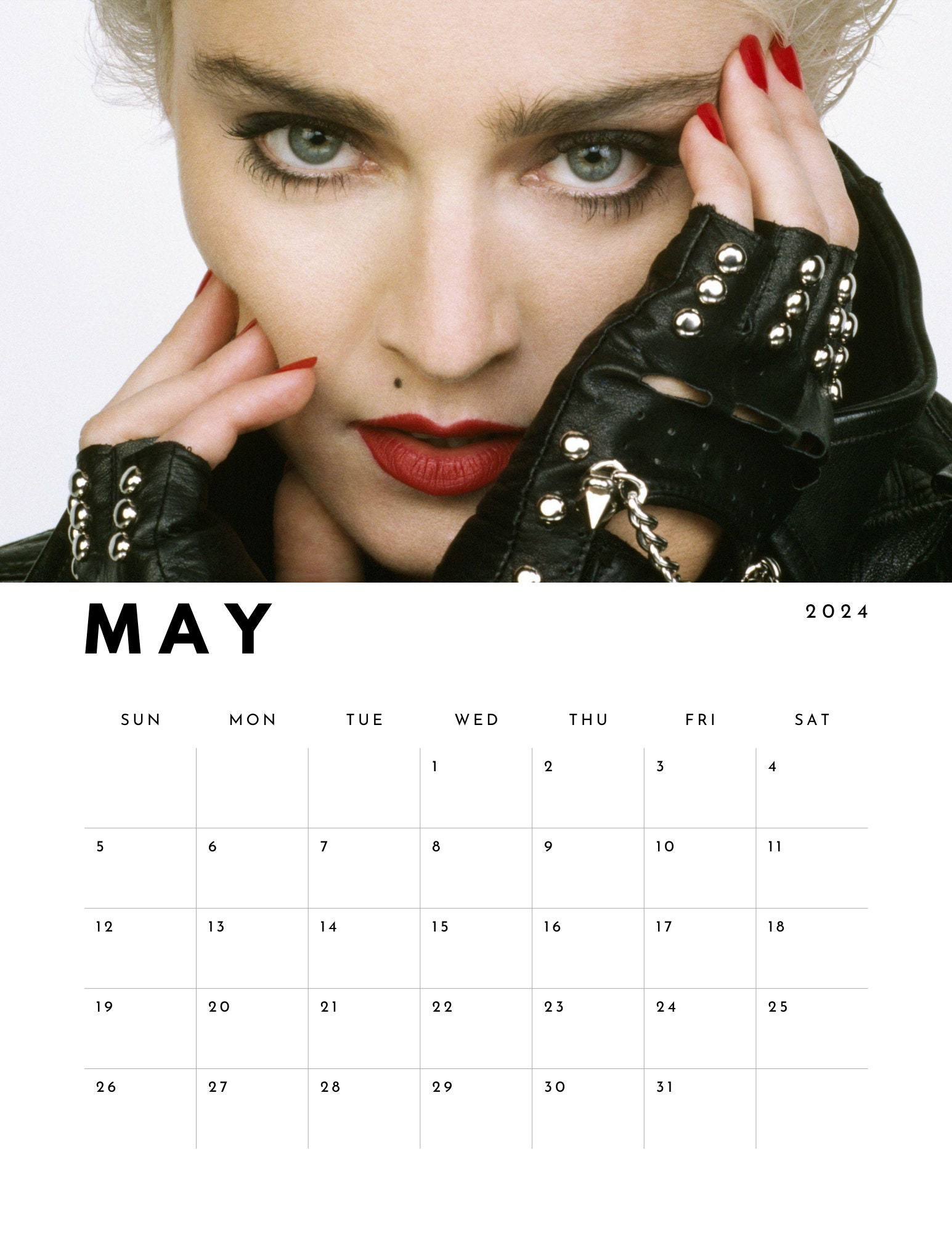 Madonna 2024 Calendar digital Download Etsy