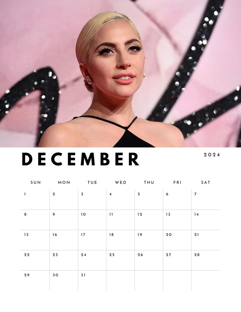 Lady Gaga 2024 Calendar digital Download Etsy