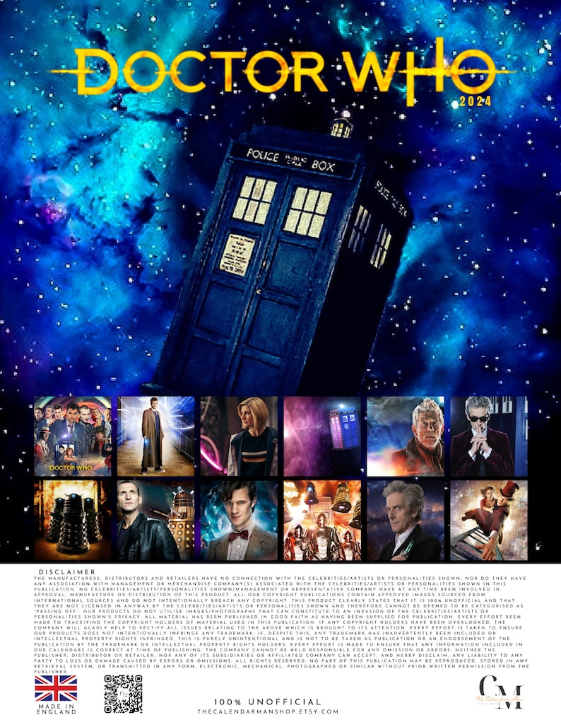 Dr Who 2025 Calendar digital Download Etsy