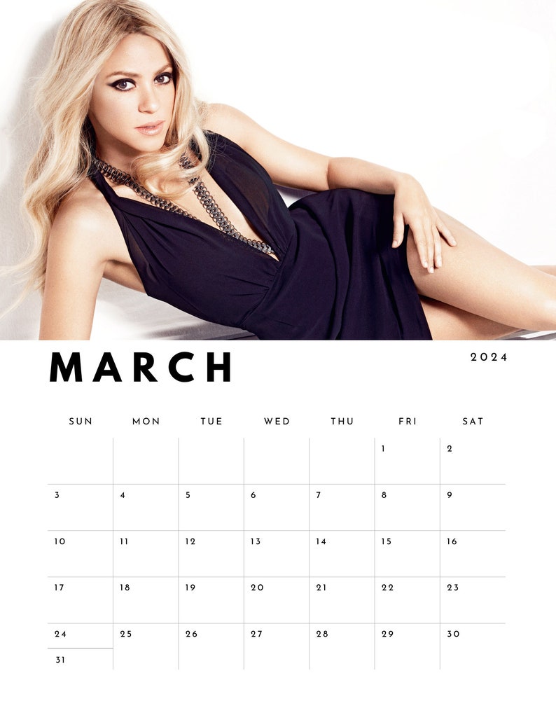 Shakira 2024 Calendar digital Download Etsy