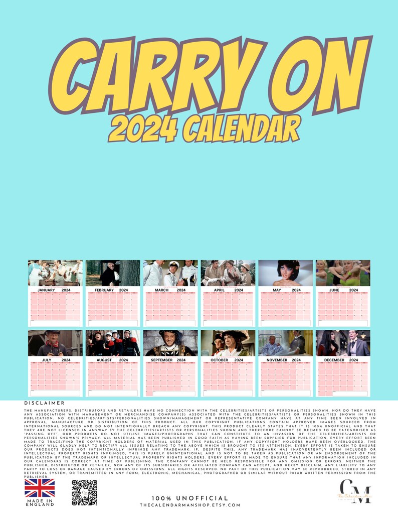 Carry on 2024 Calendar digital Download Etsy