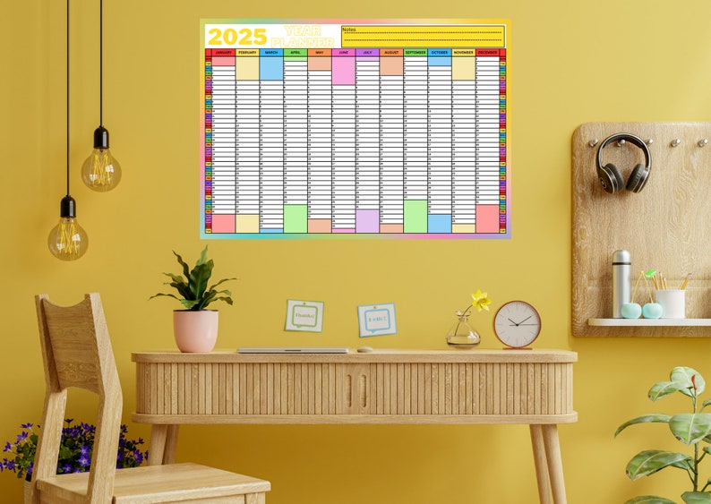 2025 Year Planner/calendar A0 to A4 Sizes Etsy