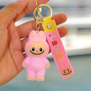 Originele Labubu, Labubu Mini, aangepaste Labubu-sleutelhanger, Porte Clè Labubu, sleutelhanger Labubu, kleibedel, polymeersleutelhanger, Labubu-bedel, Labubu