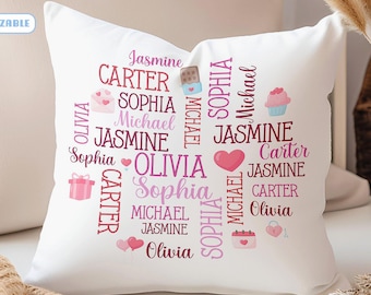 Personalized Family Name Pillow, Custom Throw Cushion