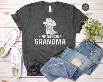 Line Dancing Grandma T-Shirt: Country Western Cowgirl Gift