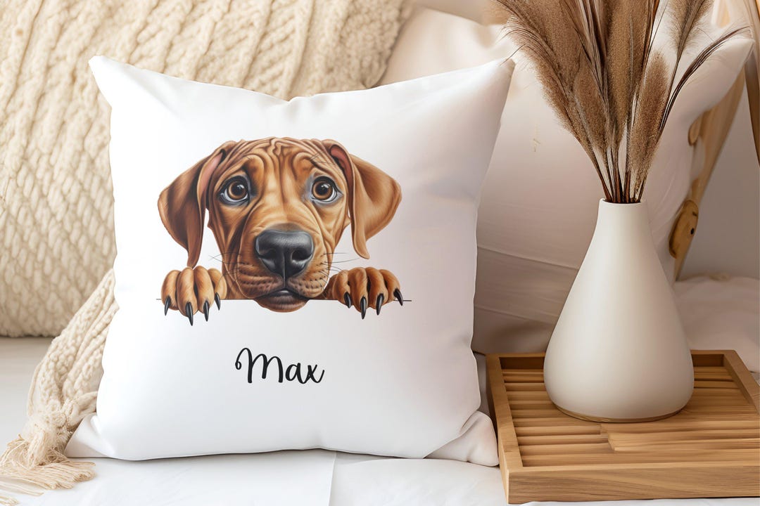 Personalized Rhodesian Ridgeback Dog Pillow, Peeking Dog Design - Etsy