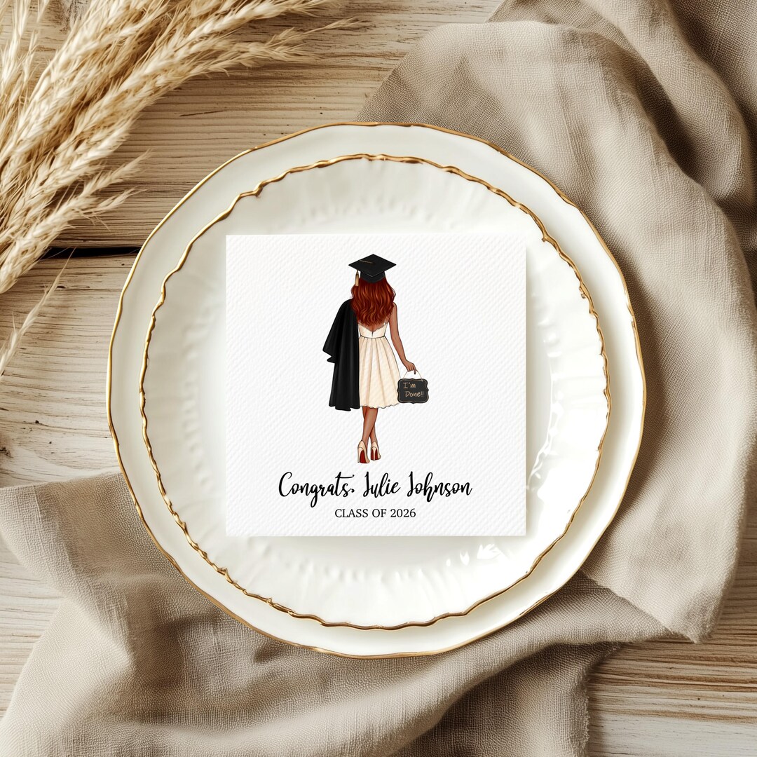 Personalized Graduation Napkins Class of 2026 Custom Name Party Decor ...