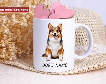 Pembroke Welsh Corgi Valentine's Day Gift, Custom Dog Mug, Portrait From Photo, Dog Mom, Dog Owner Gift, Personalized Mug, Dog Remembrance