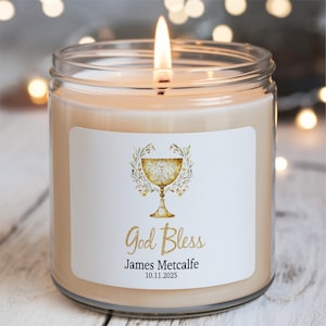 Personalized Baptism Candle Gift: Soy Scented Christening Favor