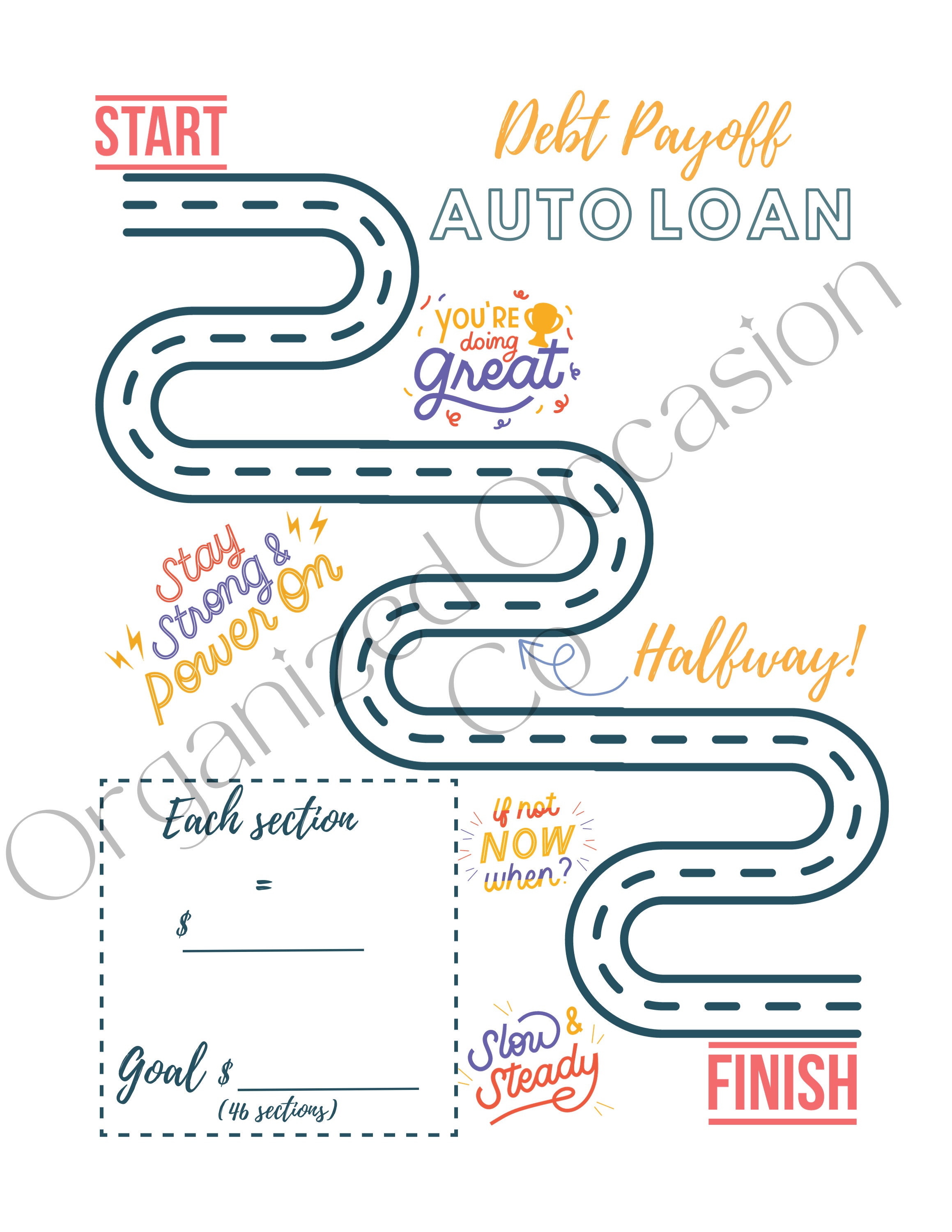 Auto Loan Debt Payoff Coloring Page, Instant Digital Download Printable ...