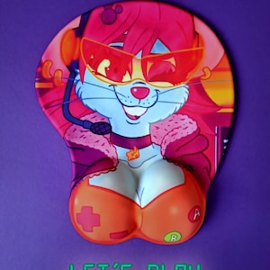 Furry Style 3D Booba Mousepad: Gamer Mouse+ Postkarten Druck des Artworks