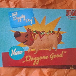 Impresión estilo cómic - Hot Dog (Postal)
