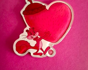 Valentines Day Fridge Magnet: Squirrel Cookie