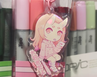 Anime Style Acrylic Charm - Kawaii Demon Girl