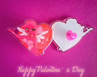 Valentines Day Pin - Angel Mouse