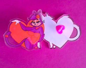 Valentines Day Pin - Furry Girl Cathrine (SFW or NSFW)