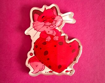 Valentines Day Fridge Magnet: Cat Cookie