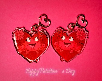 Valentines Day Charm: Frog Couple + Postcard Print