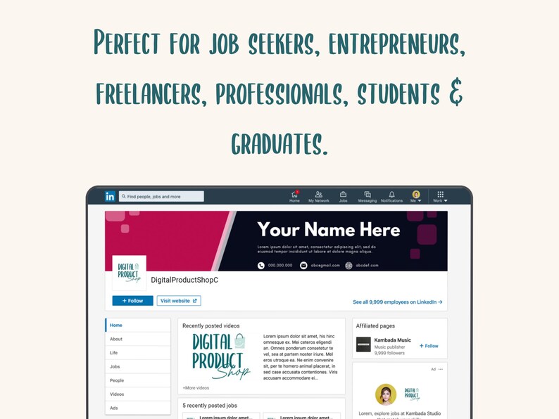 Personalized Linkedin Header Template for Canva | Professional Banner ...
