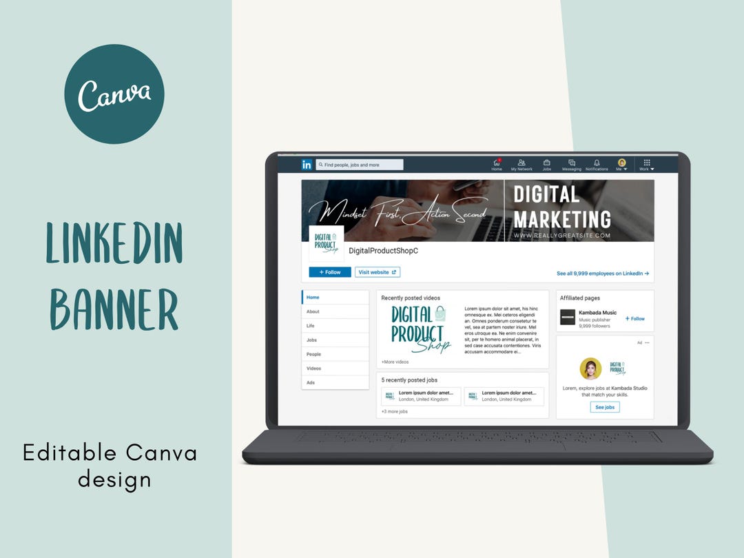 Custom Linkedin Banner Template for Canva | Professional Header Design ...
