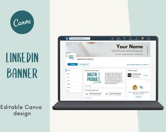 Personalized LinkedIn Banner Template for Canva | Professional Banner Design | Editable Digital Download