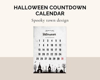 Halloween countdown - Days until halloween sign - Kids activities - Spooky halloween countdown - Classroom decor - Halloween decoration