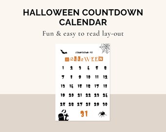 Halloween countdown - Days until halloween sign - Kids activities - Spooky halloween countdown - Classroom decor - Halloween decoration
