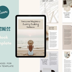Ebook template | editable business guide workbook | canva template | course guide | beige