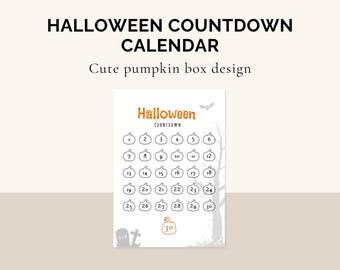 Halloween countdown - Days until halloween sign - Kids activities - Spooky halloween countdown - Classroom decor - Advent calendar Halloween